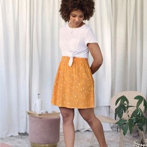 Yellow Lily mini skirt